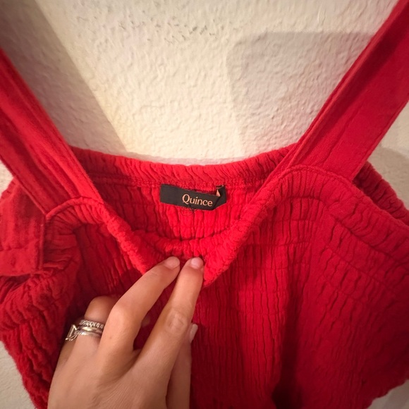 Quince Bold Red Textured Top - Picture 2 of 4